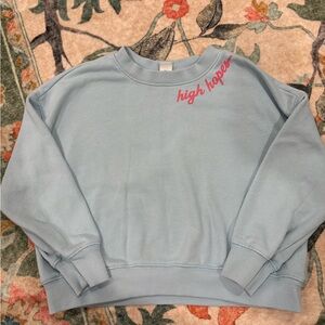 High Hopes Sweatshirt | Light Blue Graphic Crewneck | Peace Sign Pullover